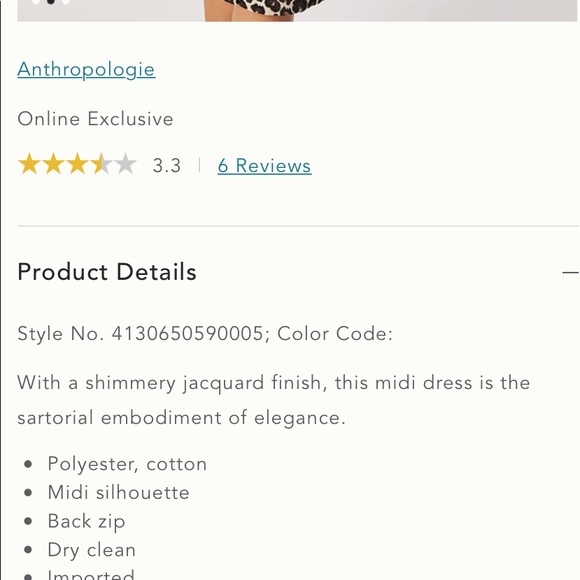 New Anthropologie dress size 2 - Picture 4 of 6